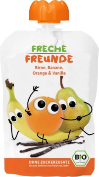 FRECHE FREUNDE BIO MUS GRUSZKA BANAN WANILIA POMARAŃCZA BEZ DOD CUKRU 100g
