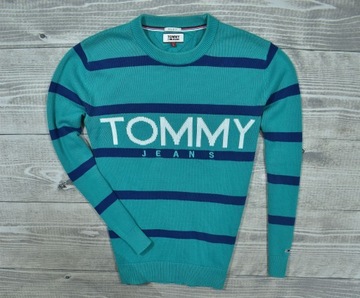 TOMMY JEANS Logowany Bawełniany Sweter Męski Regular Fit L