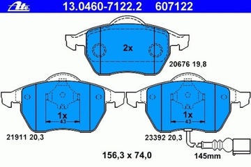 КОЛОДКІ ГАЛЬМІВНІ ПЕРІД AUDI A3 96-, SEAT LEON 99- 