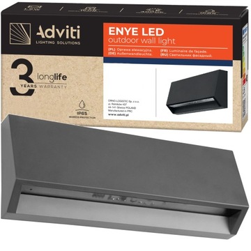 LAMPA ZEWNĘTRZNA ELEWACYJNA LED KINKIET ŚCIENNA OGRODOWA IP65 4W 280lm