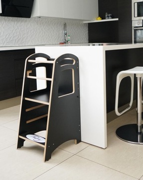Pomocnik kuchenny Kitchen helper dla dziecka dzieci Tablica 2w1Czarny PL