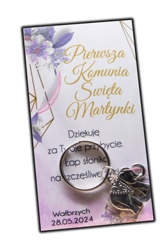 Podziękowanie na komunię breloczek brelok tanio
