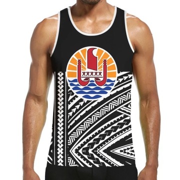 Koszulka bez rękawów 3D Print Polynesia Tahiti