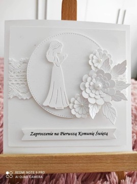 Ekskluzywne zaproszenia na I Komunię Świętą-Kwiaty