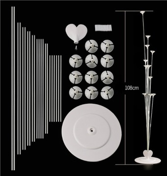 STOJAK NA BALONY STELAŻ DO BALONÓW BIAŁY 108 CM