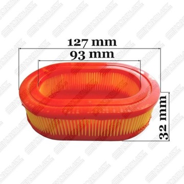 FILTR POWIETRZA DV 196/DV 225 GATEC 32X93X127MM