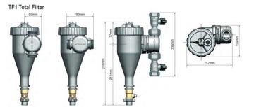 Клапаны FERNOX TF1 TOTAL FILTER CU 28MM + Жидкость для центрального отопления Фильтрующая жидкость Ингибитор F9