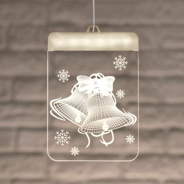 Оформление окна витражами светодиодные рождественские колокольчики