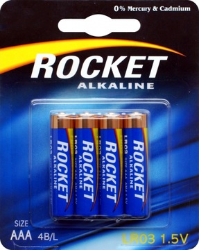 4x Bateria Alkaliczna Rocket Alkaline AAA LR03 LR3