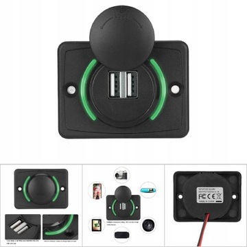 3.1A 12V/24V SAMOCHODOWA GNIAZDO ŁADOWARKA DO TELEFONU KOMÓRKOWEGO USB LED