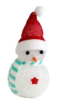 OŚWIETLENIE ŚWIĄTECZNE BAŁWANEK LED czapka czerwon