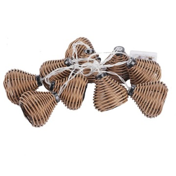 LAMPKI DEKORACYJNE LED rattanowe balls 10szt.