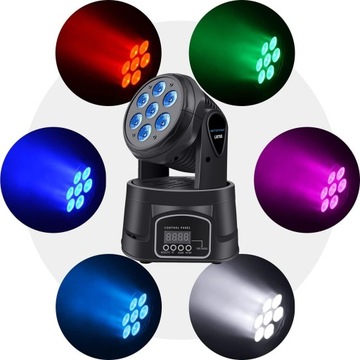 BETOPPER Сценические светильники, мини-подвижные головки 7 x 8 Вт LED N605