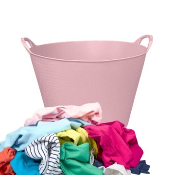 Eco Kosz Zamknięty Pudrowy Róż z Uchwytami 42l