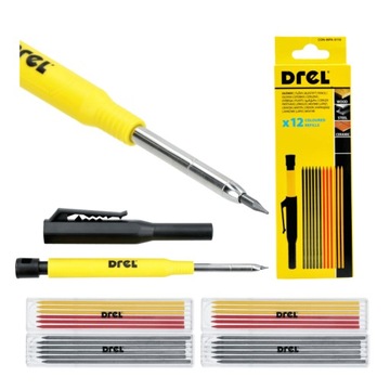 OŁÓWEK STOLARSKI BUDOWLANY AUTOMATYCZNY Z TEMPERÓWKĄ 24 SZT WKŁADÓW OŁÓWKI