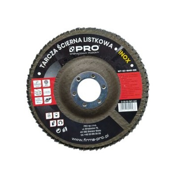 PRO TARCZA ŚCIERNA LISTKOWA INOX GRAN. 60 22 X 125 MM