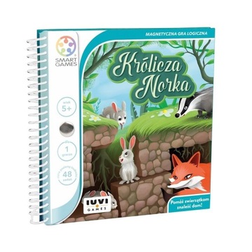 IUVI GRA LOGICZNA KRÓLICZA NORKA SMART GAMES UKŁADANKA MAGNETYCZNA 48 zadań