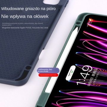 Etui ochronne na iPada Air 4/5 10.9 Powłoka zapobiegająca upadkowi z gniazdem na długopis różowy
