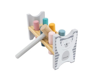 ДЕРЕВЯННОЕ ВЕДРО ДЫРОЧНЫЙ МОЛОТОК МЕДВЕДЬ МОНТЕССОРИ ВИГА ПОЛЯРБ