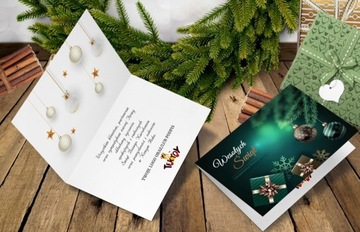 Корпоративные рождественские открытки с ЛОГОТИПОМ + КОНВЕРТ GB 20 шт.