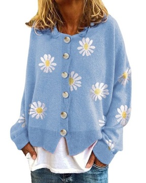 Cute Daisy Flower Cardigan Aesthetic 90s Button Down Open Front Sweater