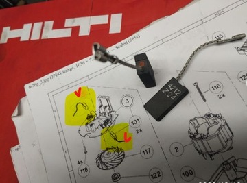 szczotki węglowe hilti dc se 19 dc se 20 []\ []\ oryginał !!!