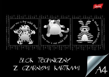 Blok techniczny czarny A4 10kartek 180g/m2 UNIPAP