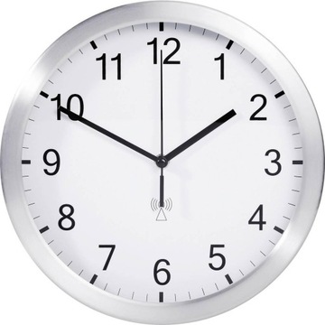 Zegar ścienny TFA, 25 cm, aluminiowy, radiowy