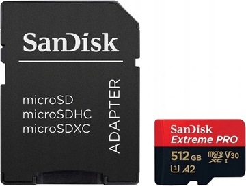 Карта памяти SanDisk Extreme Pro емкостью 512 ГБ.