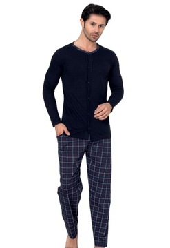 МУЖСКАЯ ПИЖАМА С ДЛИННЫМ РУКАВОМ, ВСЕ НА МОЛНИИ/ХЛОПОК
