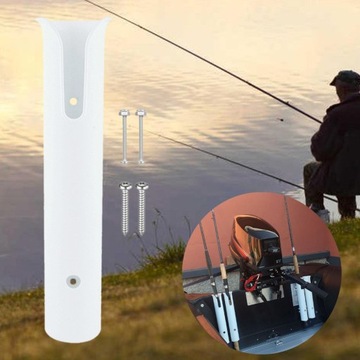 Rura Stojak Uchwyt na wędkę Gniazdo Plastik Morski Biały