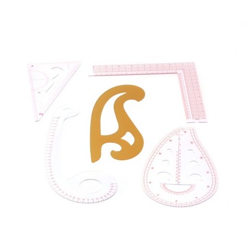 Кривая линейка, набор из 5 предметов, набор режущих линеек для