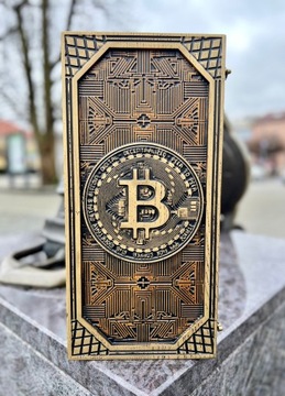 Drewniany Backgammon - Wzór Bitcoiny