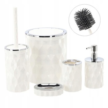 КОМПЛЕКТ АКСЕССУАРОВ ДЛЯ ВАННОЙ КОМНАТЫ OKYANUS, 5 ЭЛЕМЕНТОВ