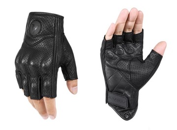 SKÓRZANE RĘKAWICE MOTOCYKLOWE MOTOWOLF BEZ PALCÓW
