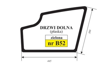 Szyba płaska dolna drzwi minikoparki JCB 827/80293