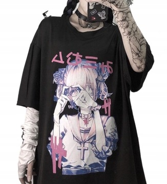 Koszulka damska oversize z postacią anime