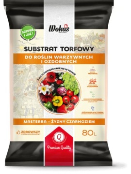 SUBSTRAT TORFOWY DO WARZYW I ROŚLIN OZDOBNYCH 80L