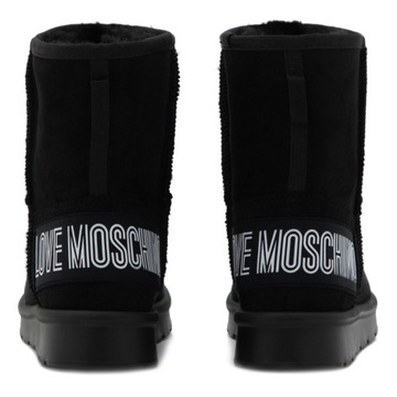 Черные зимние ботинки без шнуровки LOVE MOSCHINO, размер 39