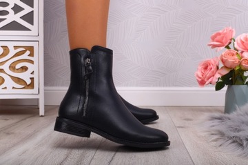 ЧЕРНЫЕ БОТИНКИ ЖЕНСКИЕ, КОЖАНЫЕ, УДОБНЫЕ