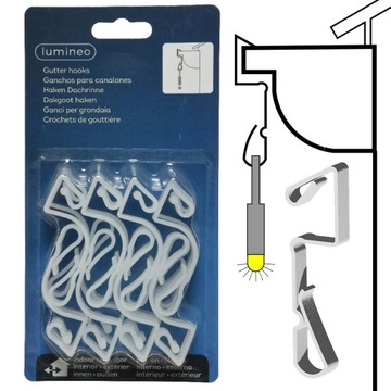 Кронштейны для крепления световых завес Крючки для желобных светильников 24 шт.