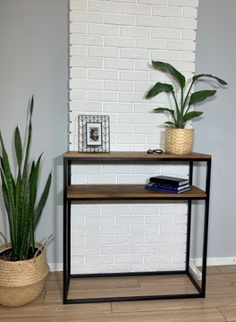 KONSOLA LOFT INDUSTRLIALNA DĄB NATURALNY 90x90x30