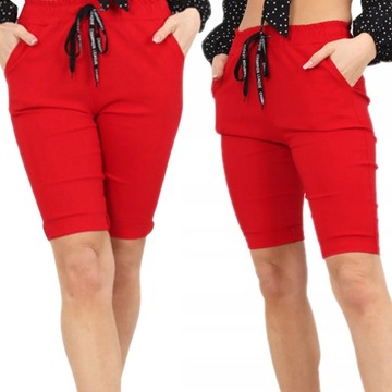 SPODENKI DAMSKIE KRÓTKIE SZORTY WYGODNE SPORT DRES KOBIECE 38 M CZERWONE