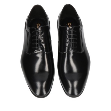 Buty męskie do garnituru skórzane półbuty czarne eleganckie, oxford 42