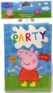 Запрошення на день народження з конвертами Свинка Peppa