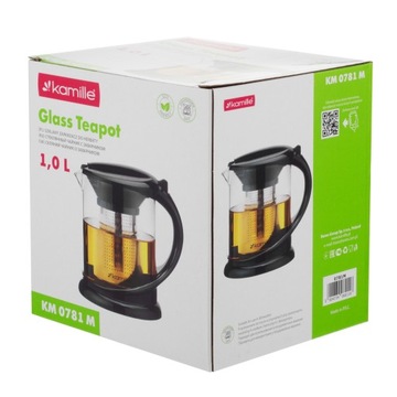 SZKLANY ZAPARZACZ HERBATY ZIÓŁ DZBANEK KAMILLE