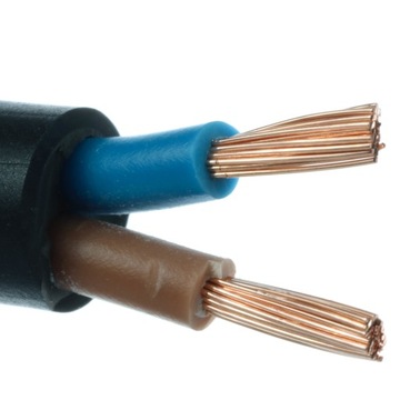 Kabel giętki prądowy czarny OMY 2x1,5 linka - 25m
