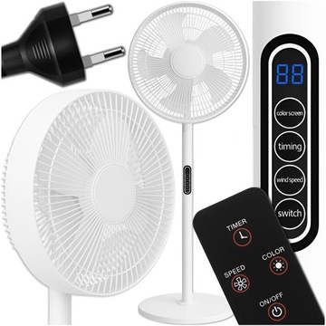 WENTYLATOR STOJĄCY WIATRAK PODŁOGOWY POKOJOWY CICHY 8 TRYBÓW + PILOT