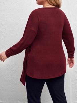BLUZKA CIĄŻOWA KOPERTOWA PRĄŻKOWANA BURGUNDOWA CASUAL SHEIN 3XL