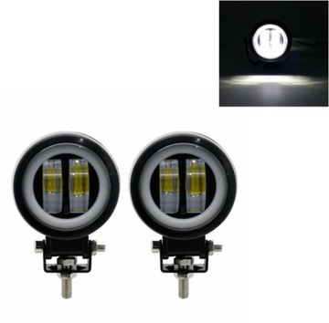 REFLEKTOR HALOGEN LAMPA LED CREE RING MOTOCYKL x2